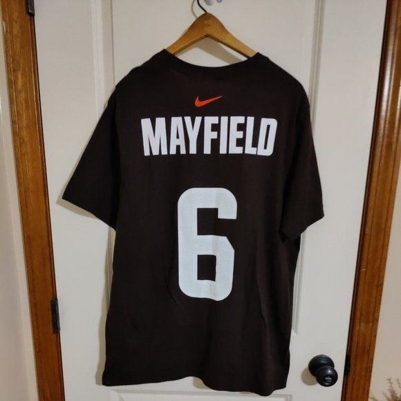 Cleveland Browns Baker Mayfield #6 Nike T-Shirt Men's Size Large Brown NWT - Picture 2 of 6